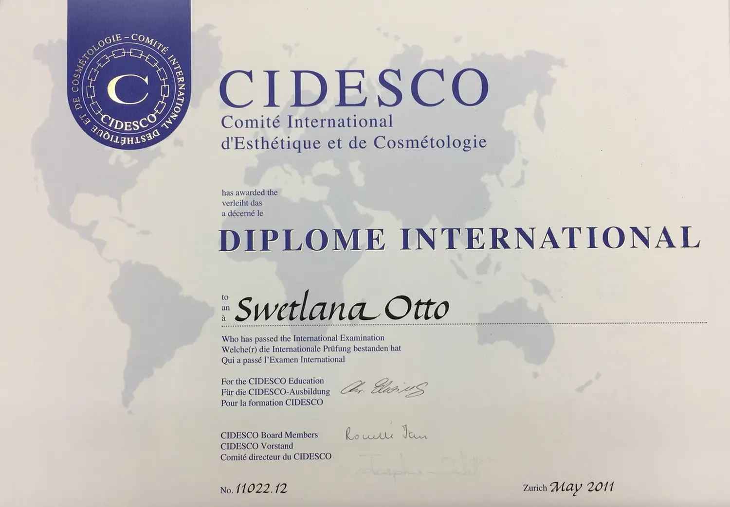 Beauty-Residenz Paderborn CIDESCO Zertifikat